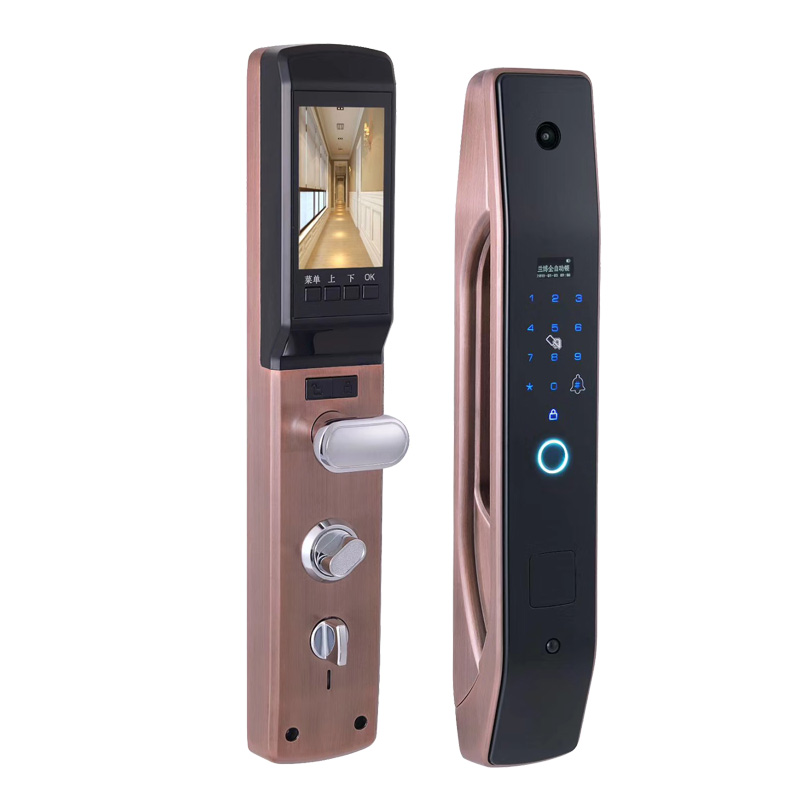 Home Security Electronics - ฮันเดลี่ ล็อคประตูอัจฉริยะแบบอิเล็กทรอนิกส์ ติดตั้งง่าย ควบคุมผ่านแอพ พร้อมระบบล็อคด้วยลายนิ้วมือ สำหรับบ้าน