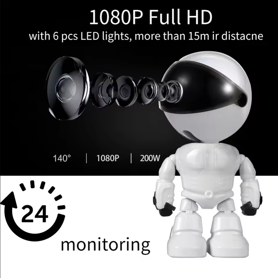 Home Security Robots - กล้องวงจรปิดอัจฉริยะ WiFi IP ความละเอียด 1080P HD