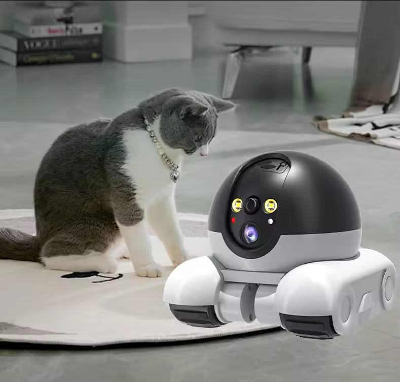 Home Security Robots - กล้องหุ่นยนต์ไร้สายแบบเลนส์คู่ 1080P HD PTZ IP พร้อมจอแสดงผลคู่