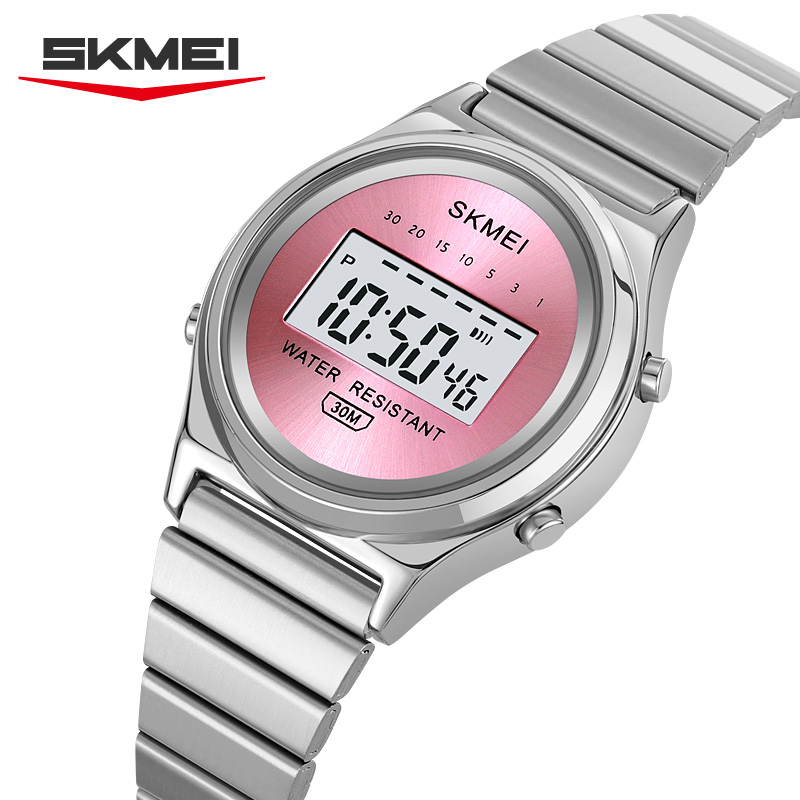 Home Security Electronics - นาฬิกาข้อมือดิจิตอล SKMEI 2521 แฟชั่นสำหรับผู้หญิง นาฬิกาอิเล็กทรอนิกส์มัลติฟังก์ชั่น พร้อมนาฬิกาปลุก