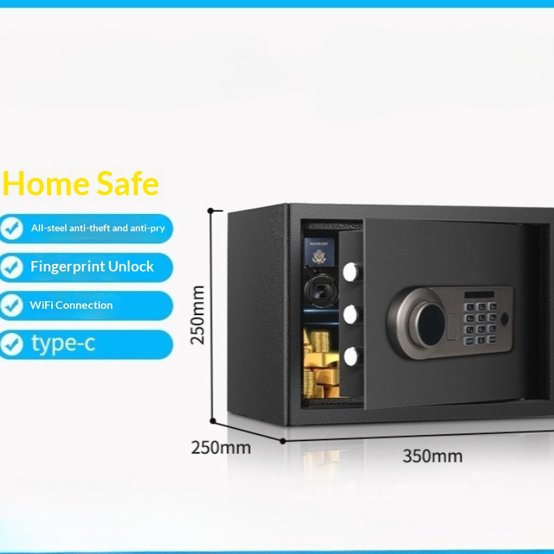 Home Security Electronics - ตู้เซฟอิเล็กทรอนิกส์ขนาดเล็ก 25 ซม. สำหรับซ่อนในผนังบ้าน ตู้เซฟดิจิตอล กล่องนิรภัย