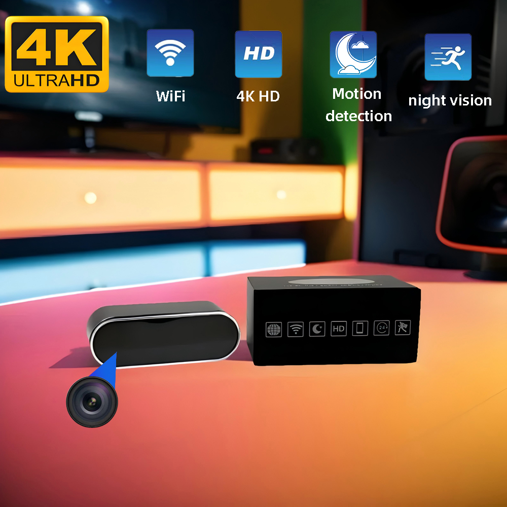 Hidden Camera Clock - กล้องนาฬิกาขนาดเล็ก 4KHD รุ่นใหม่ที่ได้รับการอัปเกรดและปรับปรุงแล้ว รองรับการมองเห็นในเวลากลางคืนด้วยอินฟราเรด การตรวจจับการเคลื่อนไหว และการดูภาพระยะไกลผ่าน