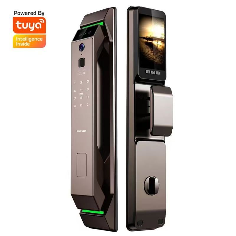 Home Security Electronics - ระบบล็อคประตูอัจฉริยะ TUYA พร้อมระบบปลดล็อคด้วยลายนิ้วมือ ระบบจดจำใบหน้า 3 มิติ