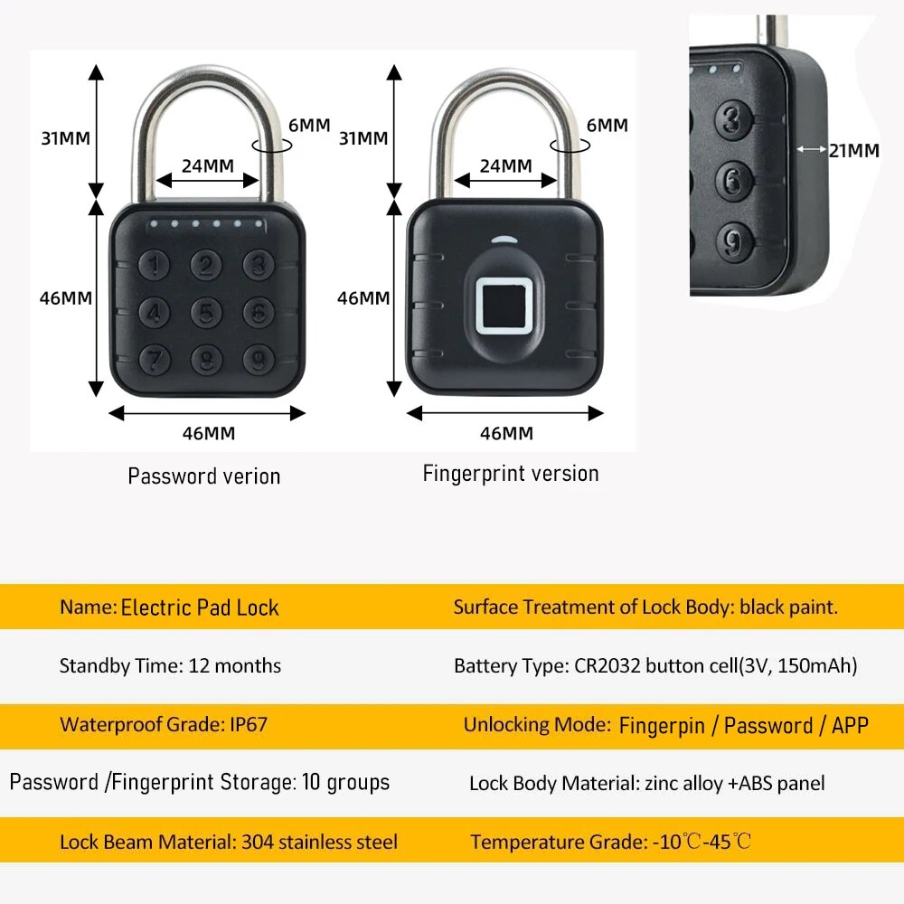 กุญแจล็อคอิเล็กทรอนิกส์ Tuya บ - Home Security Electronics บทวิจารณ์และราคา