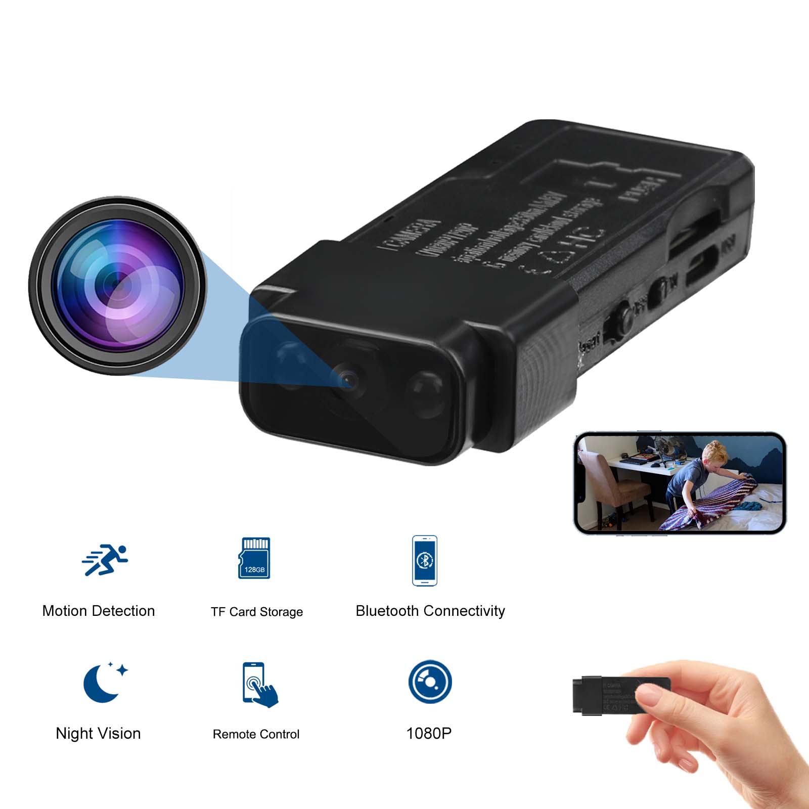 มินิกล้องในร่มขนาดเล็ก WiFi Na - Hidden Camera Clock บทวิจารณ์และราคา