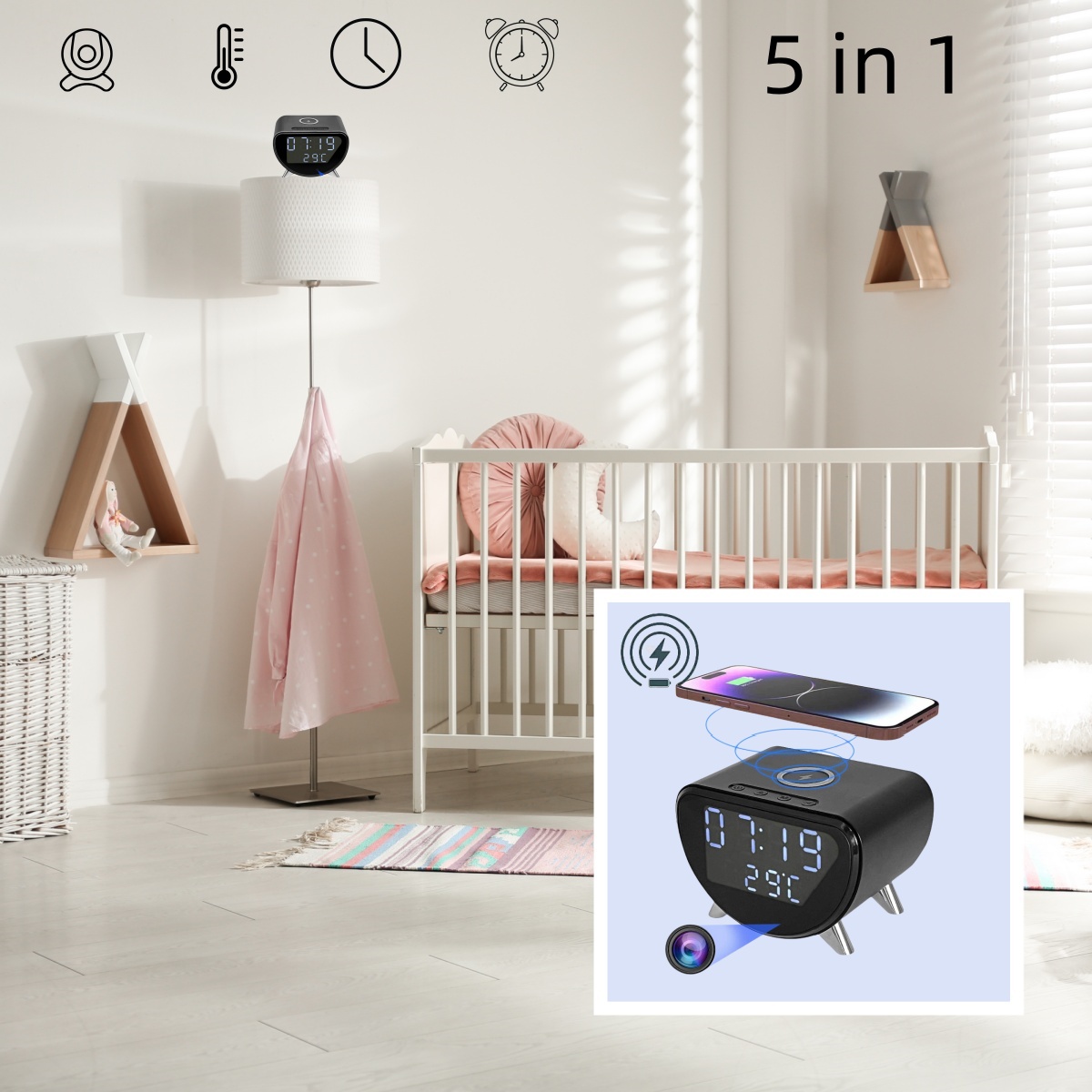 กล้องนาฬิกาปลุกชาร์จไร้สาย - ก - Hidden Camera Clock บทวิจารณ์และราคา