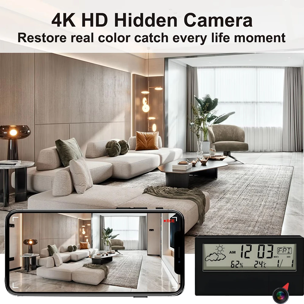 กล้อง WiFi ขนาดเล็ก HD 4K รุ่น - Hidden Camera Clock บทวิจารณ์และราคา